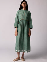 Load image into Gallery viewer, Mandara Green Check Dress DRESSES IKKIVI
