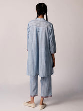 Load image into Gallery viewer, Anjira Pants Blue Cotton Stripe BOTTOMS IKKIVI   
