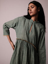 Load image into Gallery viewer, Mandara Green Check Dress DRESSES IKKIVI
