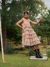 Load image into Gallery viewer, Bonbon Stripes Frilly Dress DRESSES Khajoor   
