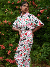 Load image into Gallery viewer, Jardin Spray Draped Shirt Dress DRESSES Khajoor   
