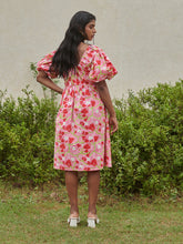 Load image into Gallery viewer, Le Blush Fleur Pleated Midi Dress DRESSES Khajoor   
