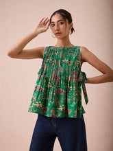 Load image into Gallery viewer, Emerald Pine Pleated Blouse TOPS SUI
