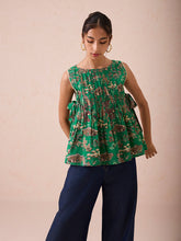 Load image into Gallery viewer, Emerald Pine Pleated Blouse TOPS SUI
