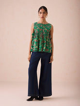 Load image into Gallery viewer, Emerald Pine Pleated Blouse TOPS SUI
