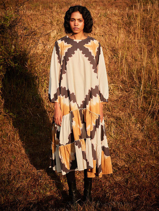 Dunetime Shibori Dress DRESSES KHARA KAPAS