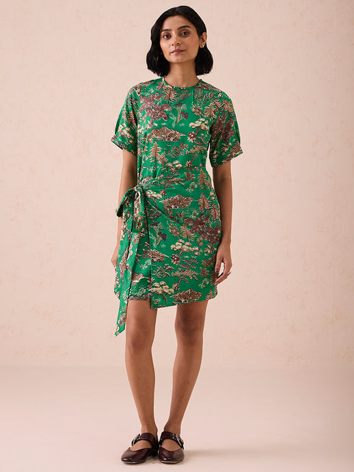 Green Fields Wrap Dress DRESSES SUI