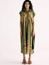 Load image into Gallery viewer, Olive Palm Shirt Dress DRESSES KHARA KAPAS   
