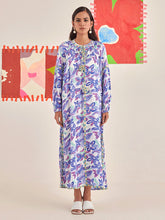 Load image into Gallery viewer, Abstract Gardenia Kaftan Dress DRESSES Khajoor
