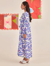 Load image into Gallery viewer, Abstract Gardenia Kaftan Dress DRESSES Khajoor
