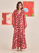 Load image into Gallery viewer, Rose Scarlet Ruffle Dress DRESSES Khajoor
