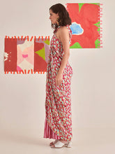 Load image into Gallery viewer, Floral Halter Draped Co-ord Set SETS Khajoor
