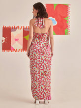 Load image into Gallery viewer, Floral Halter Draped Co-ord Set SETS Khajoor
