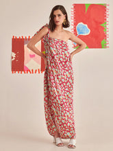 Load image into Gallery viewer, Floral Halter Neck Draped Dress DRESSES Khajoor
