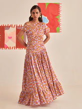 Load image into Gallery viewer, Gold Florentina Pleated Dress DRESSES Khajoor
