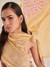 Load image into Gallery viewer, Gold Florentina Slip Draped Dress DRESSES Khajoor
