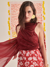 Load image into Gallery viewer, Rose Scarlet Slip Draped Dress DRESSES Khajoor
