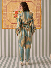 Load image into Gallery viewer, Evergreen Stripes Blazer Co-ord Set SETS Khajoor
