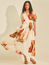 Load image into Gallery viewer, Wild Poppy Wrap Dress DRESSES KHARA KAPAS   
