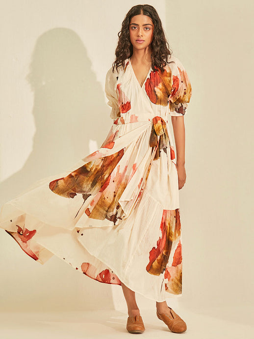 Wild Poppy Wrap Dress DRESSES KHARA KAPAS   