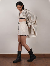 Load image into Gallery viewer, Oatmeal Oversized Striped Shirt TOPS Mati   
