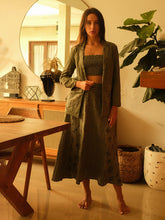 Load image into Gallery viewer, Olive Blazer and Skirt Set SETS Em and Shi
