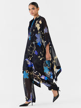 Load image into Gallery viewer, Black Crane Organza Kimono &amp; Pants Co-ord SETS IKKIVI
