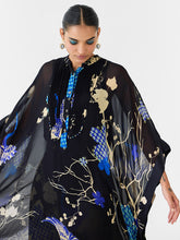 Load image into Gallery viewer, Black Crane Organza Kimono &amp; Pants Co-ord SETS IKKIVI
