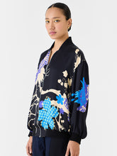 Load image into Gallery viewer, Black Crane Bomber Jacket JACKETS IKKIVI
