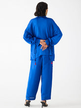 Load image into Gallery viewer, Zulu Blue Linen Pant Set SETS IKKIVI   
