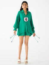 Load image into Gallery viewer, Zulu Green Linen Shirt &amp; Shorts SETS IKKIVI   
