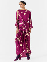 Load image into Gallery viewer, Plum Shirt Draped Dress DRESSES IKKIVI
