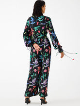 Load image into Gallery viewer, Black Botanica Jumpsuit JUMPSUITS IKKIVI   
