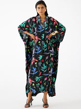 Load image into Gallery viewer, Black Botanica Kaftan DRESSES IKKIVI   
