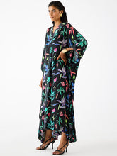 Load image into Gallery viewer, Black Botanica Kaftan DRESSES IKKIVI   
