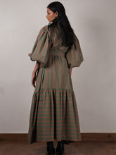 Load image into Gallery viewer, Striped Green Kaavya Dress DRESSES Mati   
