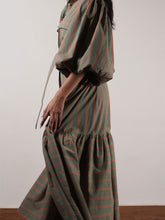 Load image into Gallery viewer, Striped Green Kaavya Dress DRESSES Mati   
