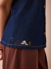 Load image into Gallery viewer, The Mountain Denim Sleeveless Shirt TOPS SUI
