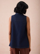 Load image into Gallery viewer, The Mountain Denim Sleeveless Shirt TOPS SUI
