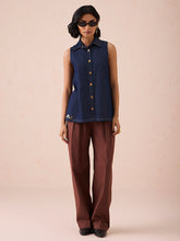 Load image into Gallery viewer, The Mountain Denim Sleeveless Shirt TOPS SUI
