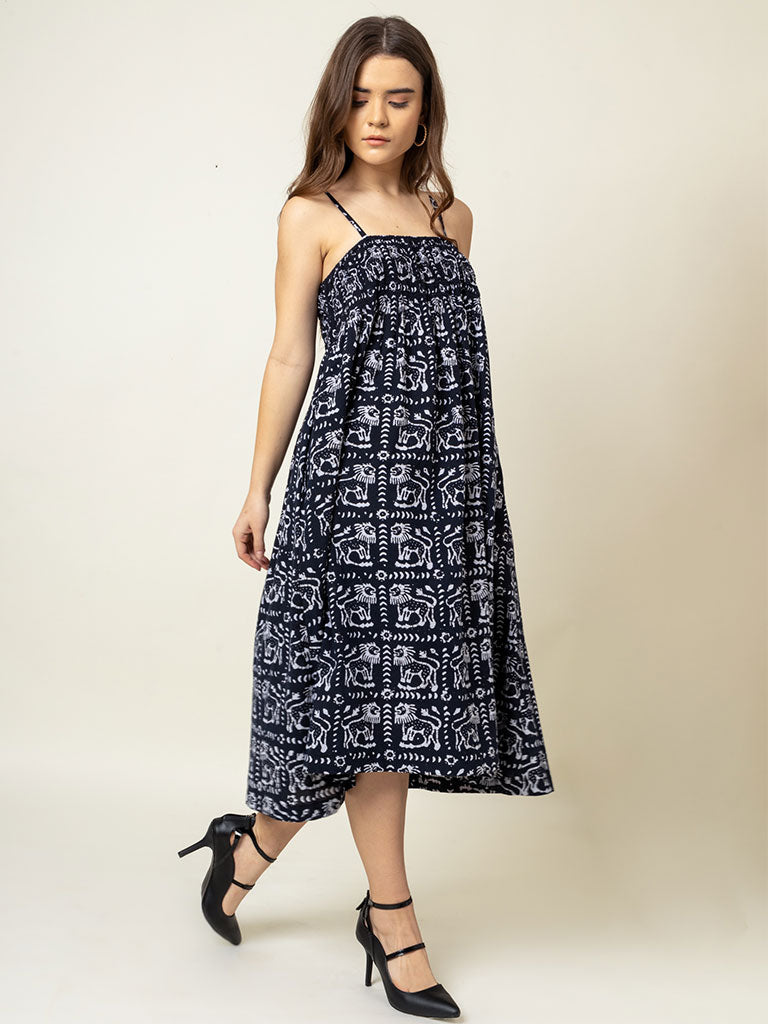 Ella Printed Dress DRESSES Doodlage   