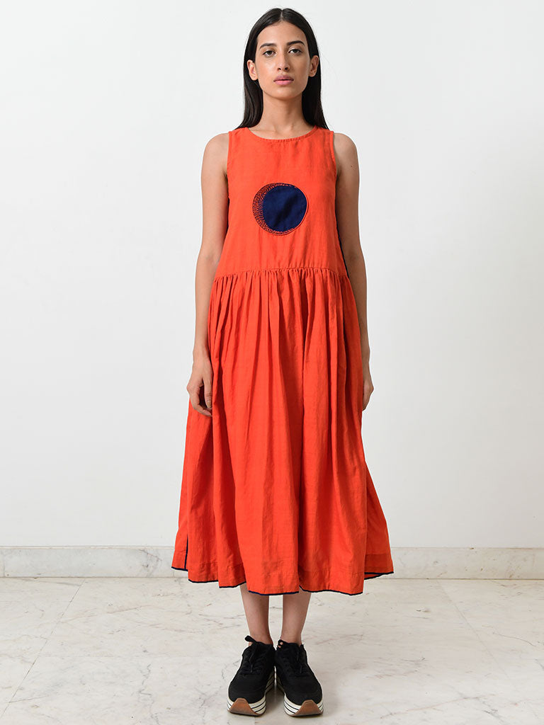 Khadi Cresent Moon Dress | Womens Khadi Dress | Rias Jaipur | IKKIVI